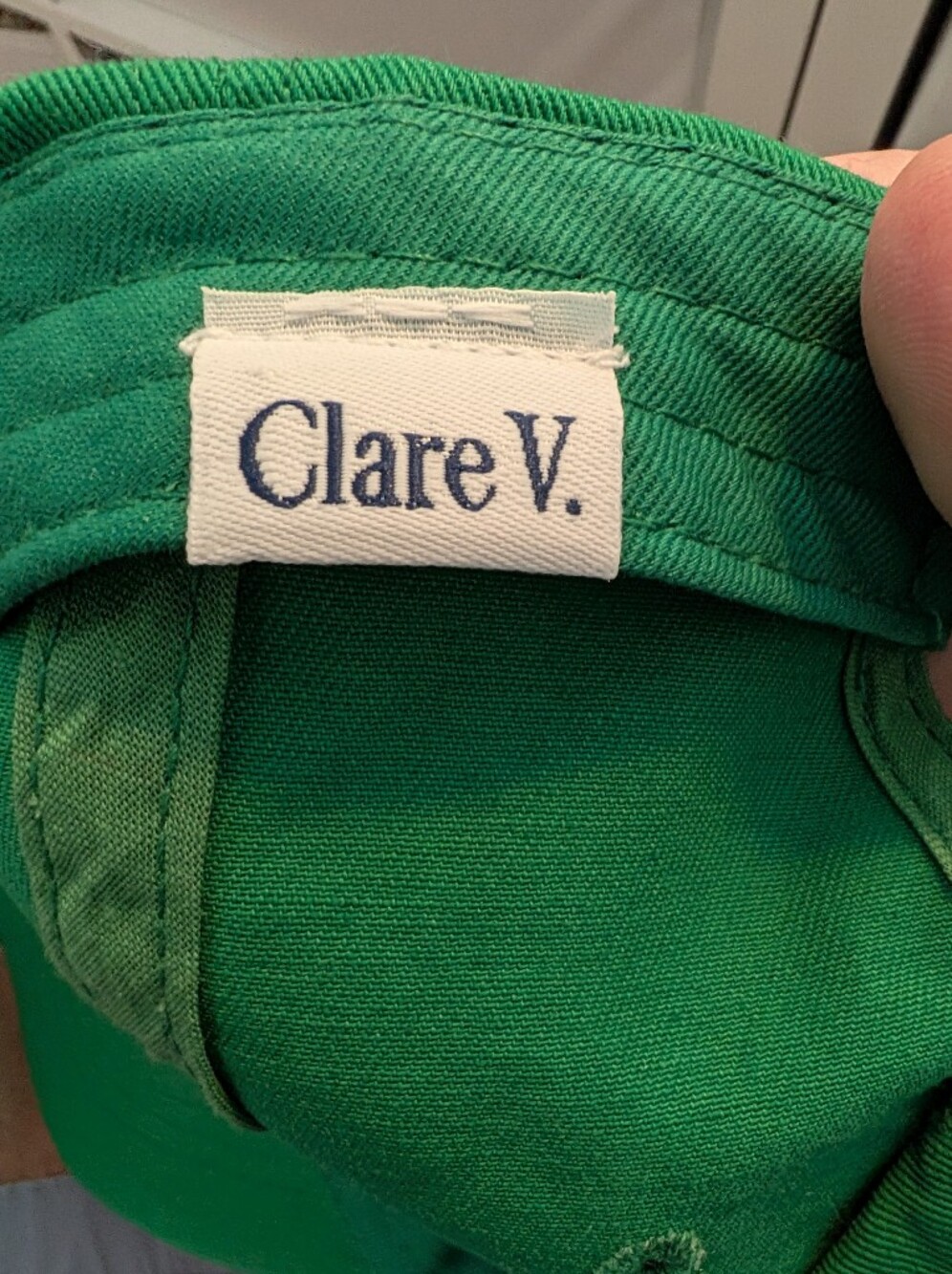 Clare V. "Oui" Green Cotton Baseball Cap Adjustable Hat Los Angeles - Picture 3 of 5